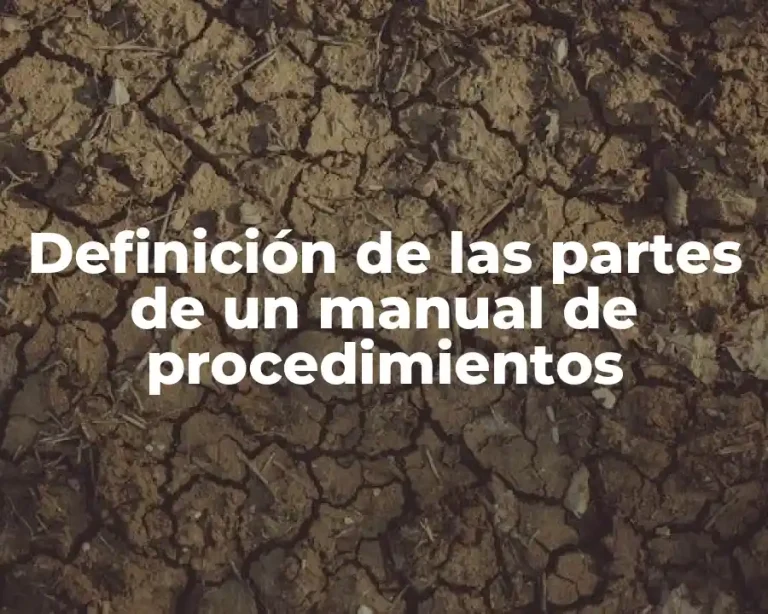 Definición de las partes de un manual de procedimientos