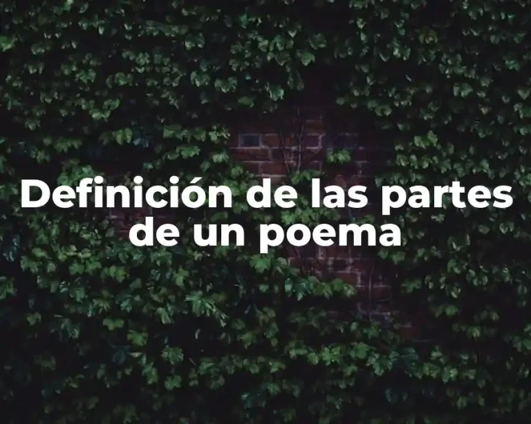 Definición de las partes de un poema