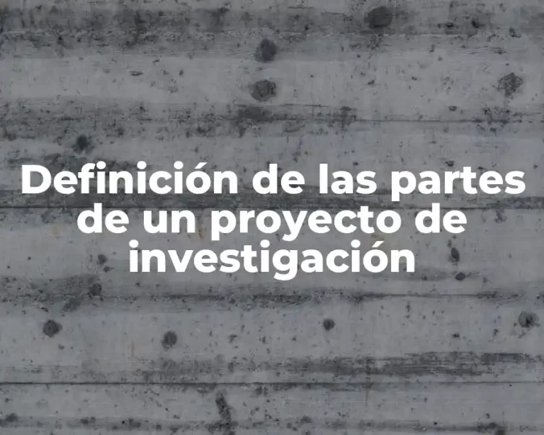Definición de las partes de un proyecto de investigación