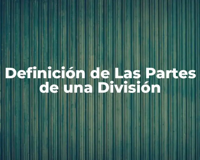Definición de Las Partes de una División