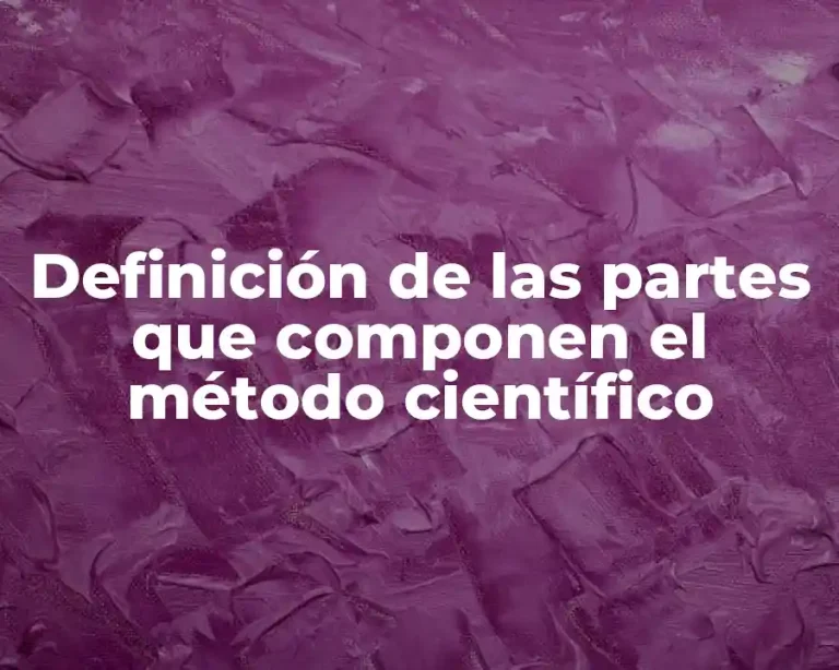 Definición de las partes que componen el método científico