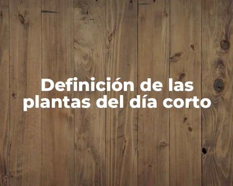 Definición de las plantas del día corto