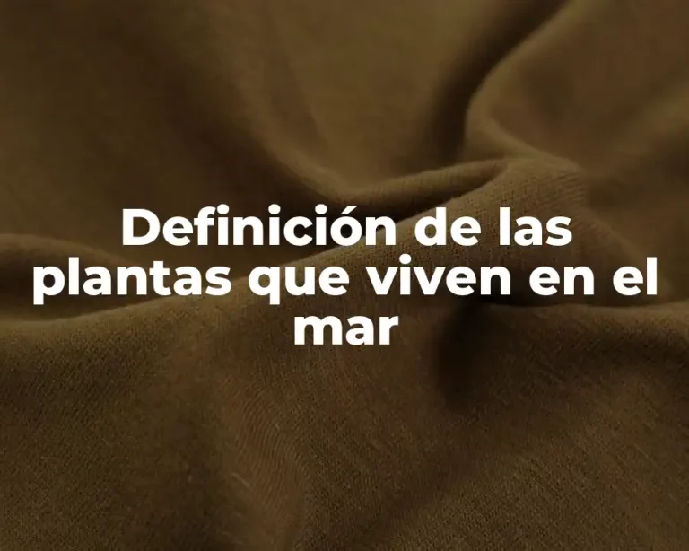 Definición de las plantas que viven en el mar