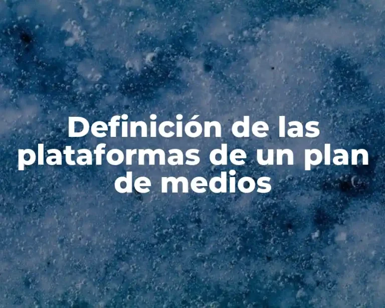 Definición de las plataformas de un plan de medios