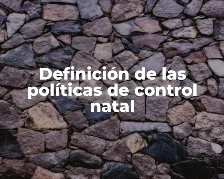 Definición de las políticas de control natal