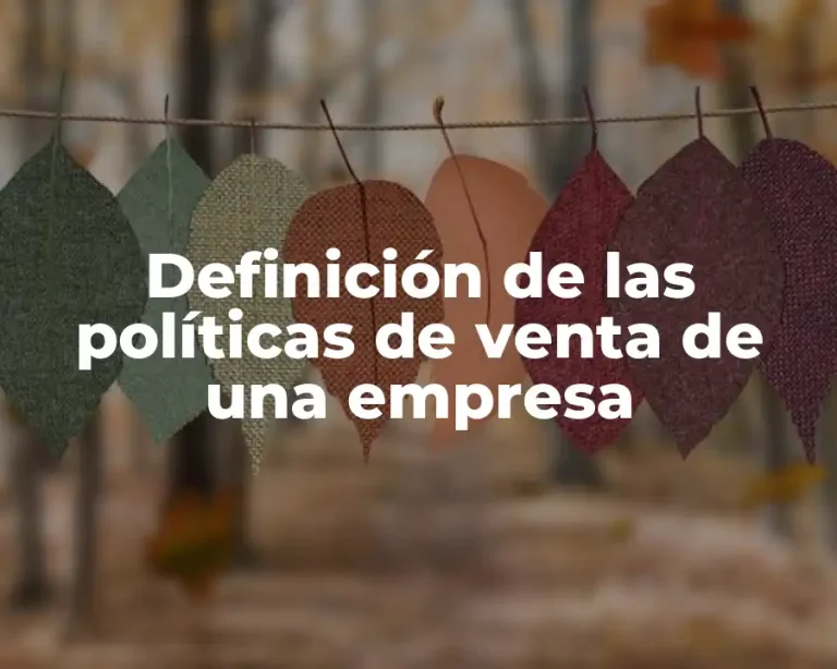 Definición de las políticas de venta de una empresa