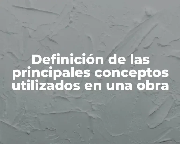 Definición de las principales conceptos utilizados en una obra