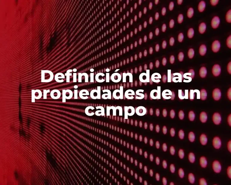 Definición de las propiedades de un campo