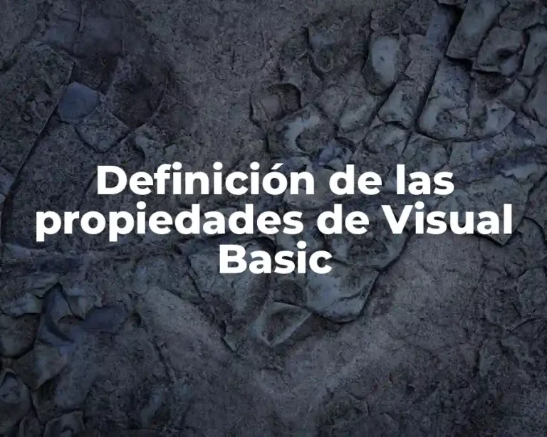 Definición de las propiedades de Visual Basic
