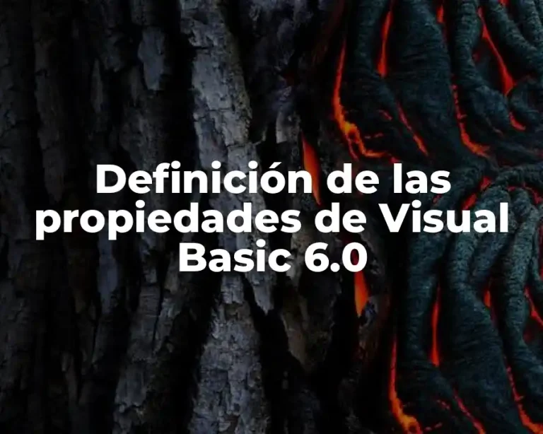 Definición de las propiedades de Visual Basic 6.0