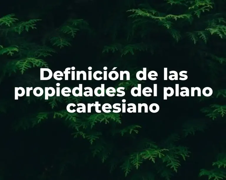 Definición de las propiedades del plano cartesiano