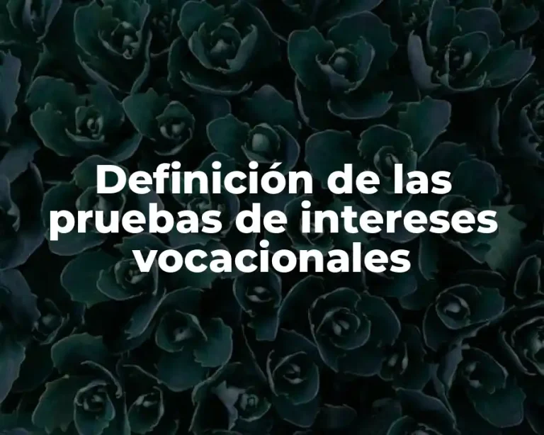 Definición de las pruebas de intereses vocacionales