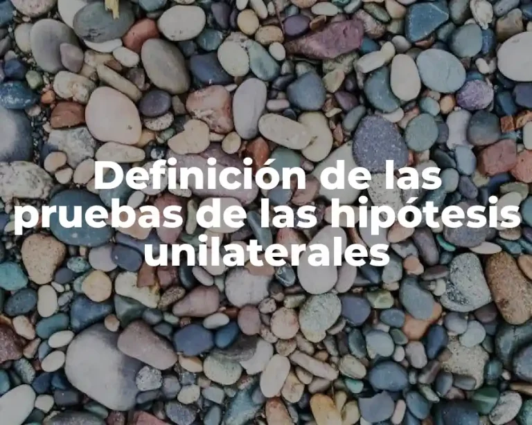 Definición de las pruebas de las hipótesis unilaterales