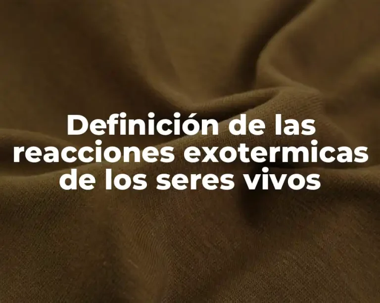 Definición de las reacciones exotermicas de los seres vivos