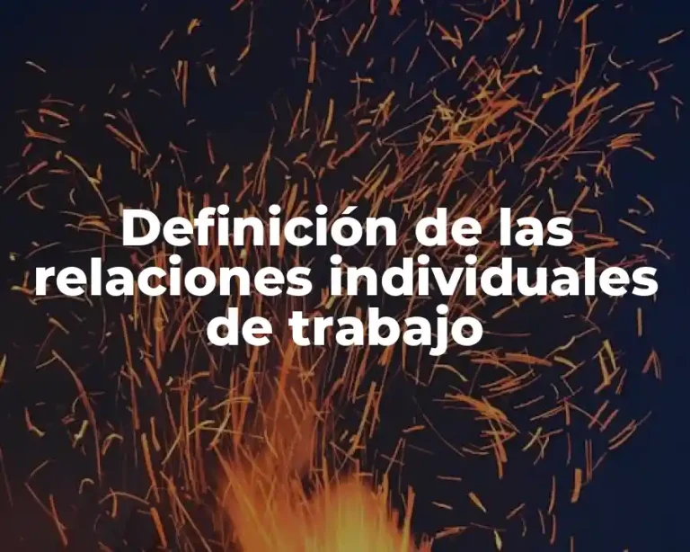 Definición de las relaciones individuales de trabajo