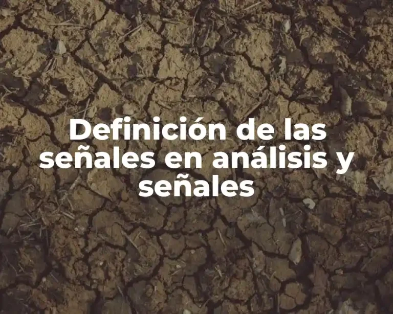 Definición de las señales en análisis y señales