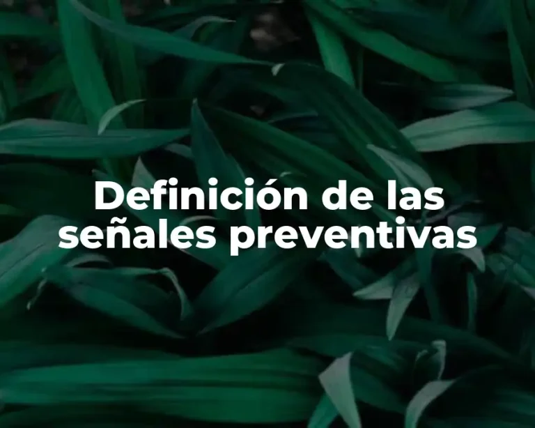 Definición de las señales preventivas