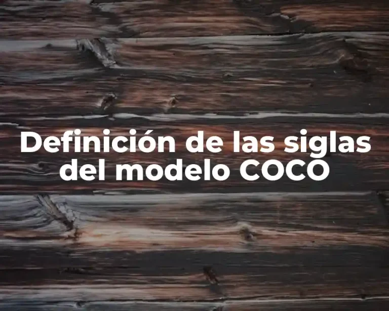 Definición de las siglas del modelo COCO