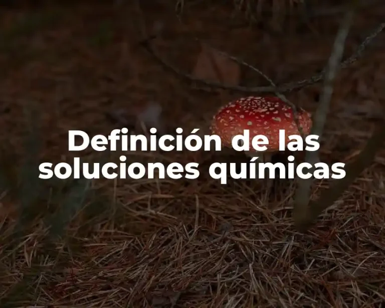 Definición de las soluciones químicas