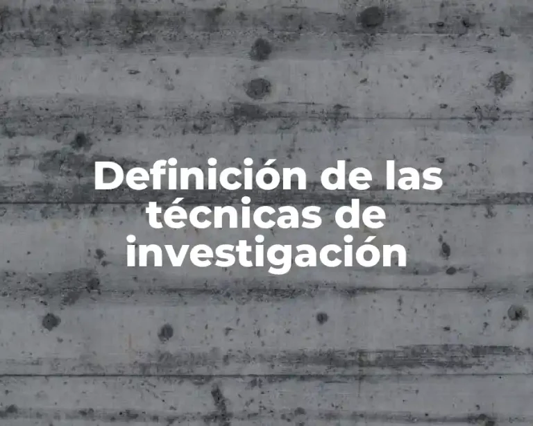 Definición de las técnicas de investigación