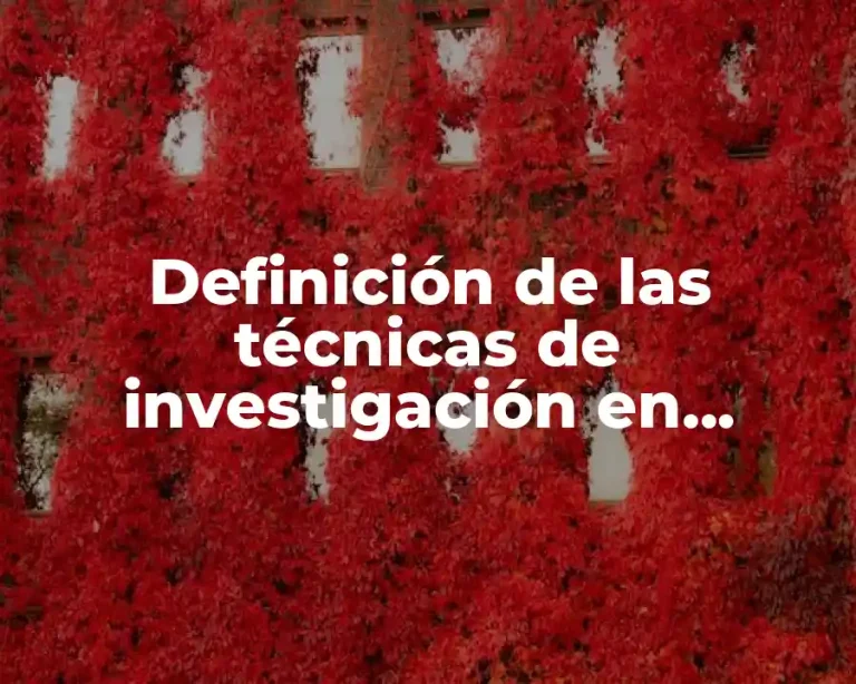Definición de las técnicas de investigación en materia penal