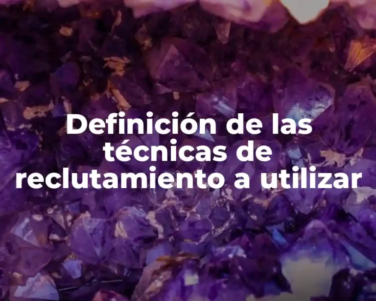 Definición de las técnicas de reclutamiento a utilizar