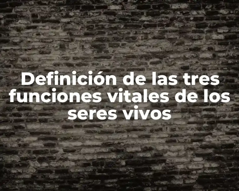 Definición de las tres funciones vitales de los seres vivos