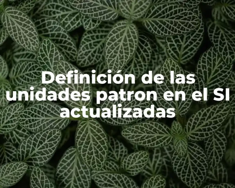 Definición de las unidades patron en el SI actualizadas