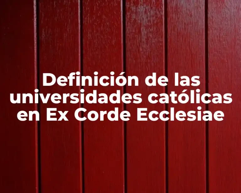Definición de las universidades católicas en Ex Corde Ecclesiae