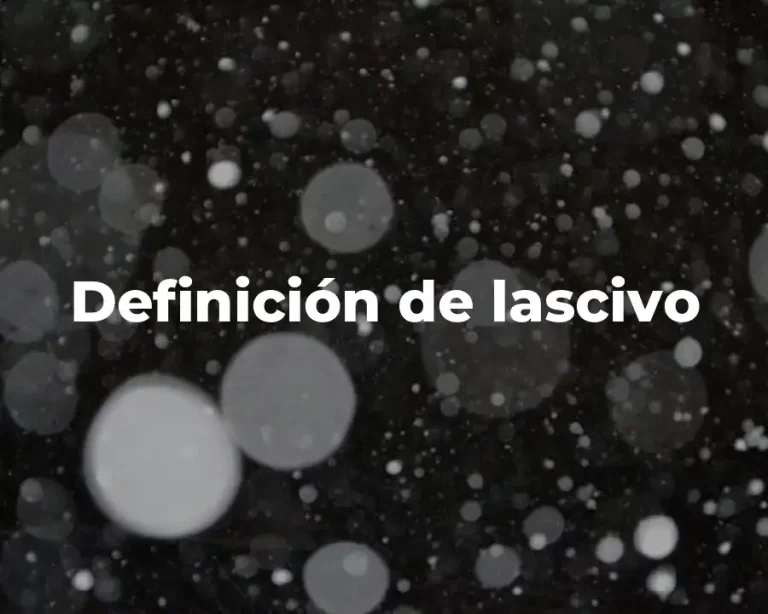 Definición de lascivo