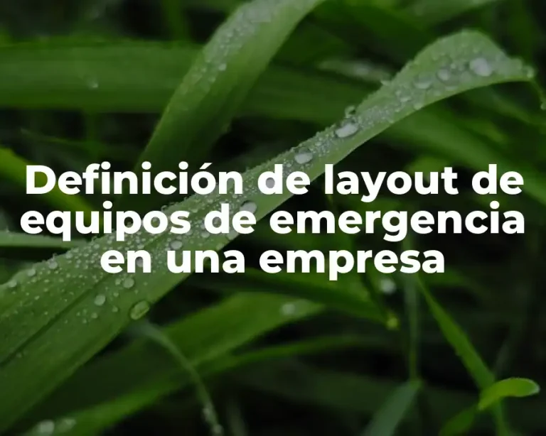 Definición de layout de equipos de emergencia en una empresa
