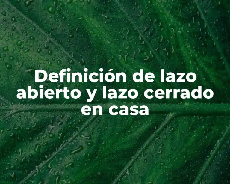 Definición de lazo abierto y lazo cerrado en casa