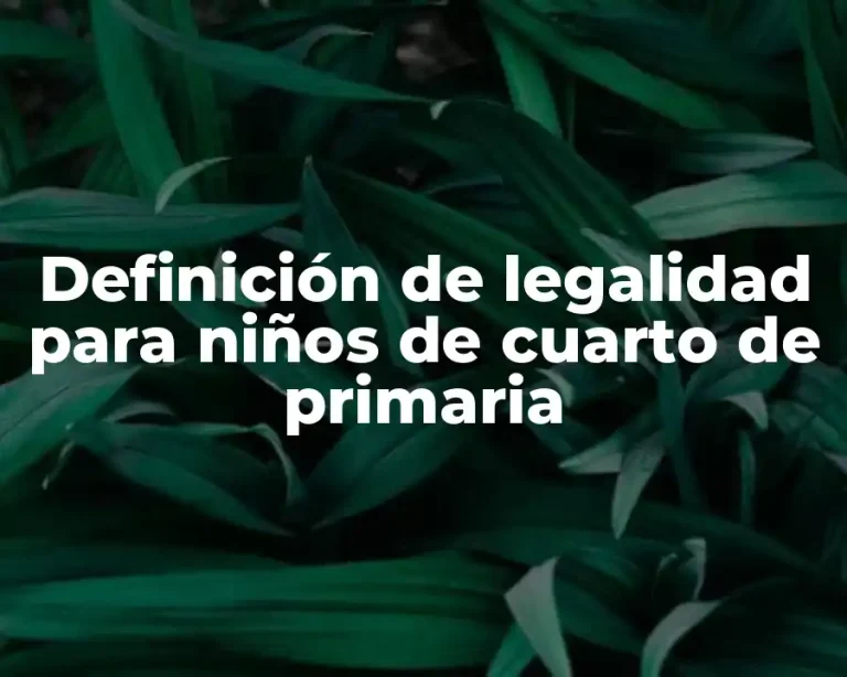Definición de legalidad para niños de cuarto de primaria