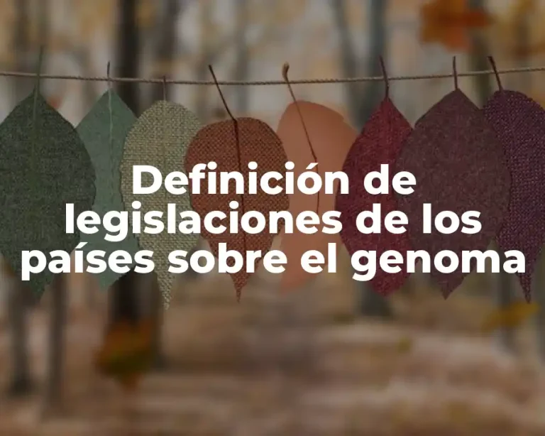Definición de legislaciones de los países sobre el genoma