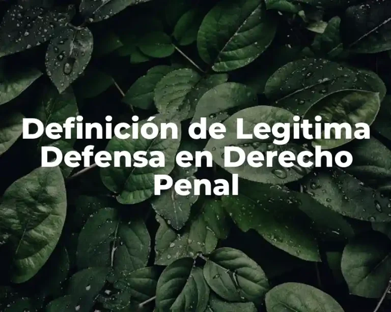 Definición de Legitima Defensa en Derecho Penal