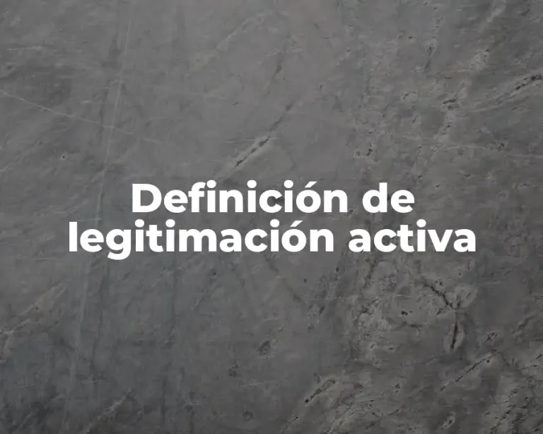 Definición de legitimación activa