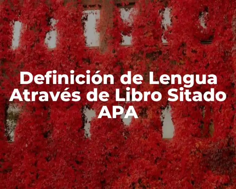 Definición de Lengua Através de Libro Sitado APA
