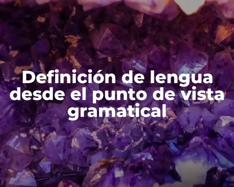 Definición de lengua desde el punto de vista gramatical