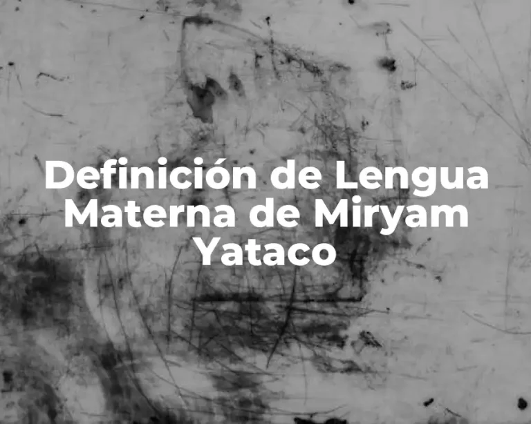 Definición de Lengua Materna de Miryam Yataco