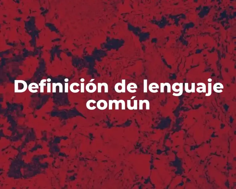 Definición de lenguaje común