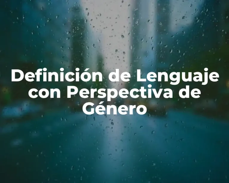 Definición de Lenguaje con Perspectiva de Género