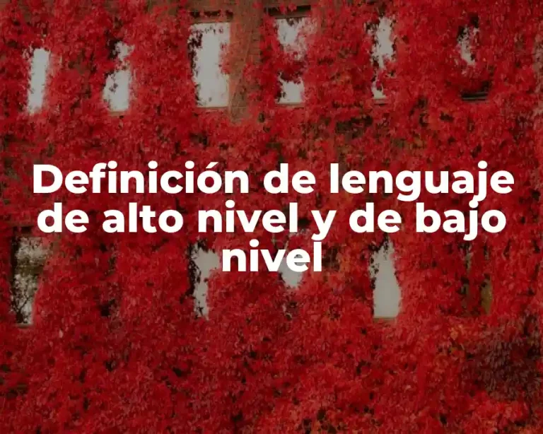 Definición de lenguaje de alto nivel y de bajo nivel