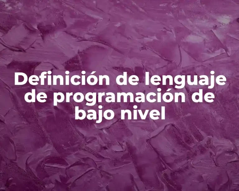 Definición de lenguaje de programación de bajo nivel