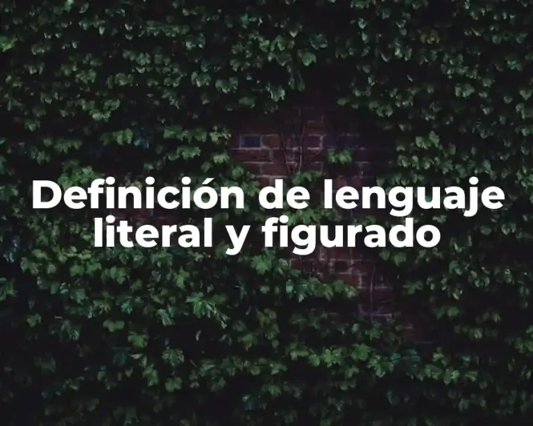 Definición de lenguaje literal y figurado