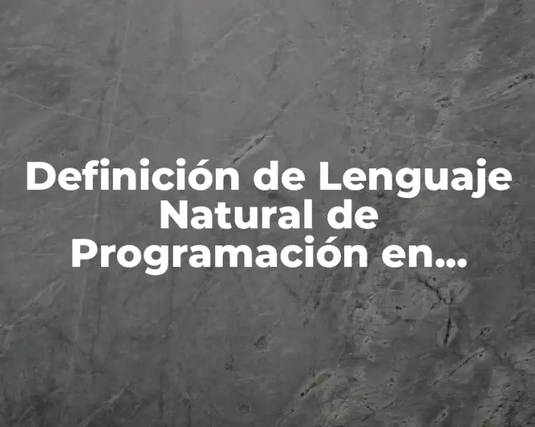 Definición de Lenguaje Natural de Programación en Informática