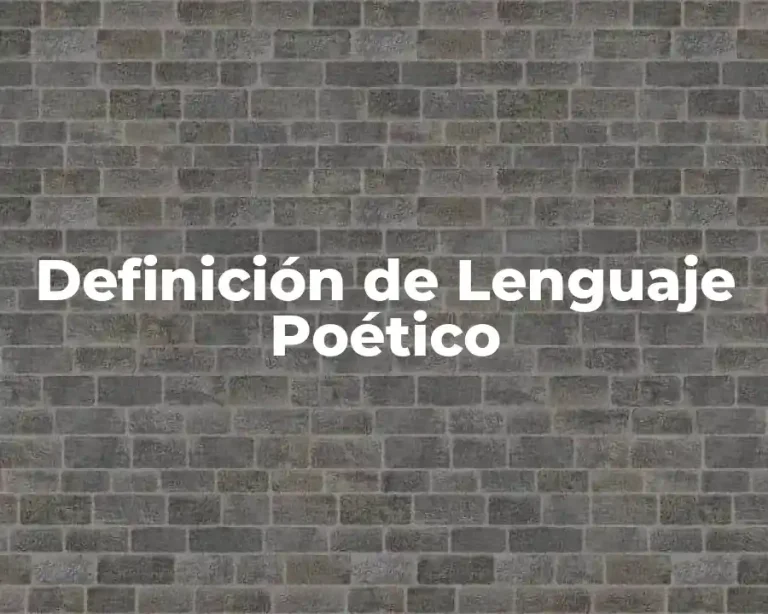 Definición de Lenguaje Poético