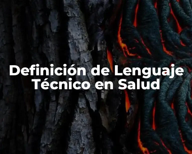 Definición de Lenguaje Técnico en Salud