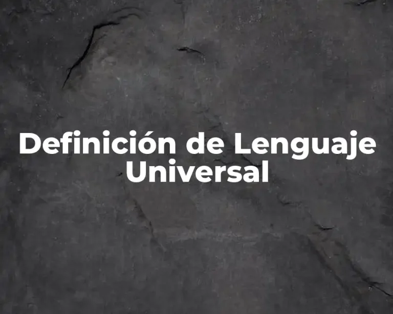 Definición de Lenguaje Universal