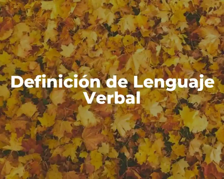 Definición de Lenguaje Verbal