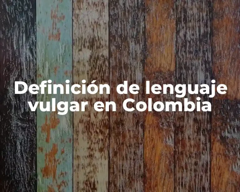 Definición de lenguaje vulgar en Colombia